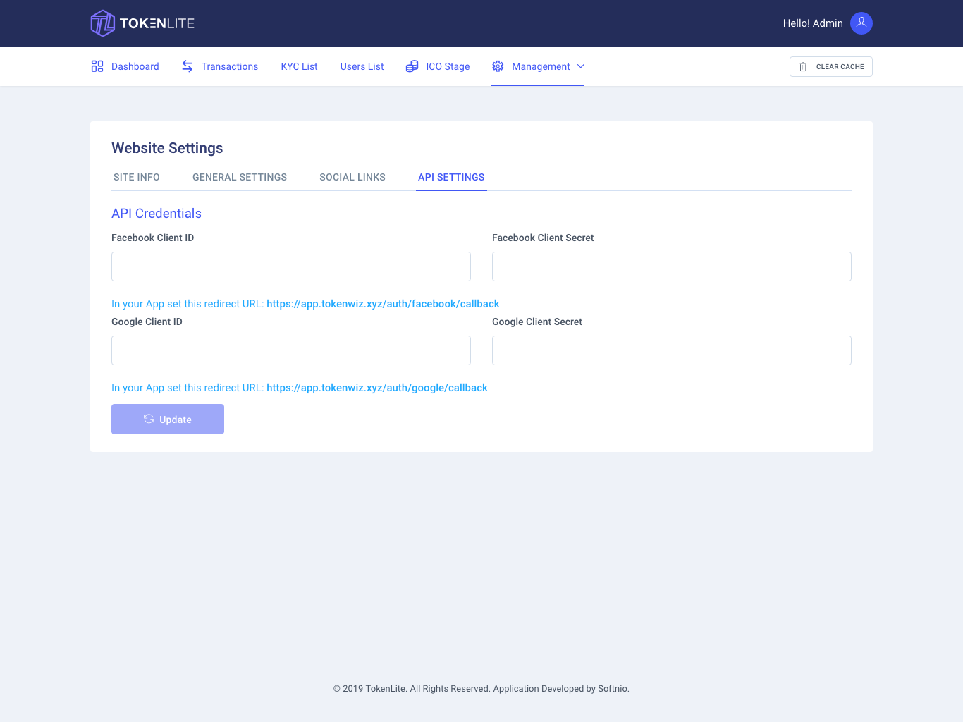 Website setting